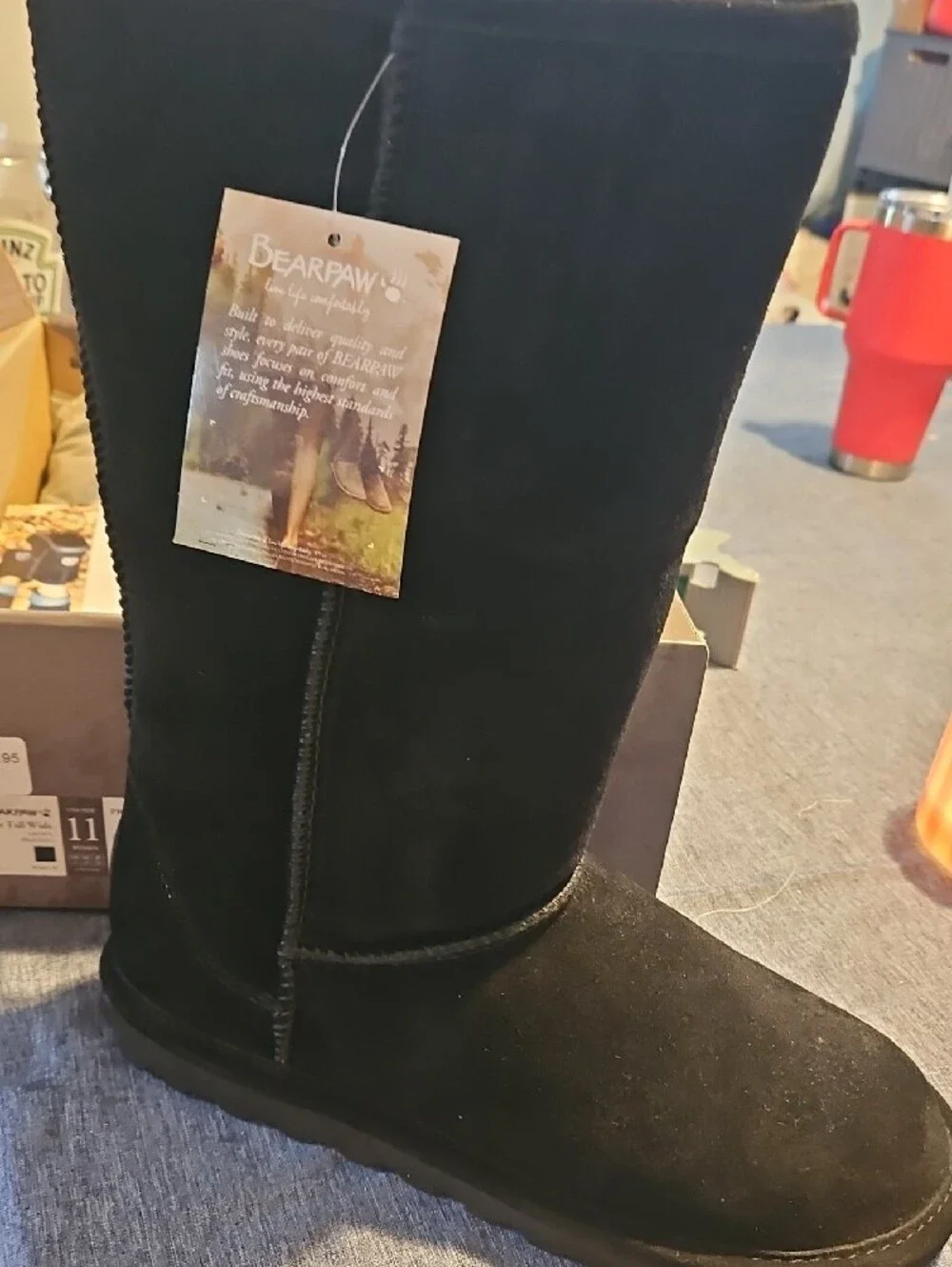 BearPaw Elle Tall Wide Women’s Boots in Black